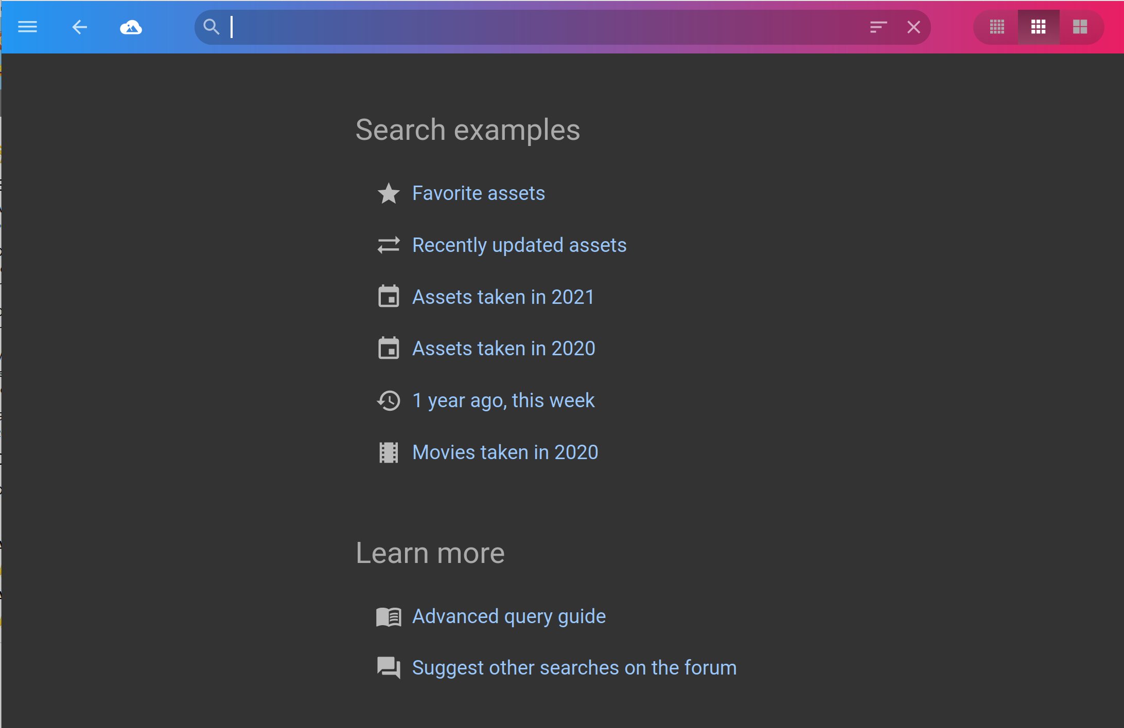 New search panel in v1.0